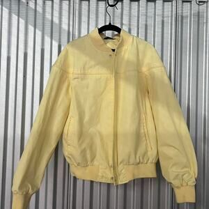 Butter yellow 90s vintage bomber jacket